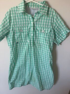 PRODOH Girls Green Check Collar Dress Size 10 M